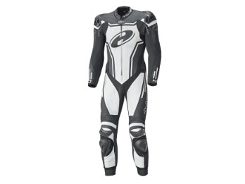 Rush Motorradlederkombi 1tlg. Kurzgröße (Schwarz/Weiß)