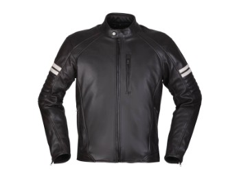 August 75 Lederjacke Herren (schwarz/weiß)