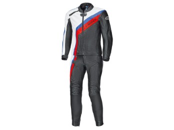 Medalist Motorradlederkombi 2tlg. (Schwarz/Weiß/Rot/Blau)