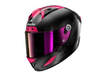 Aeron Carbon Skin Motorradhelm (Schwarz/Carbon/Pink)