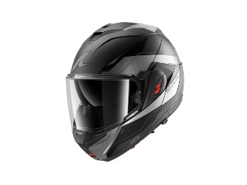OXO Mekarium Mat Motorradhelm (Anthrazit/Chrom/Schwarz)