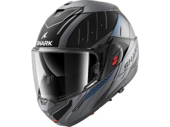 OXO Rydger Mat Motorradhelm (Anthrazitmatt/Blau/Schwarz)