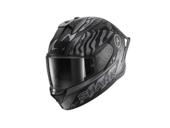 Skwal Cup Speed-Fancy Motorradhelm (Schwarzmatt/Anthrazit/Silber)