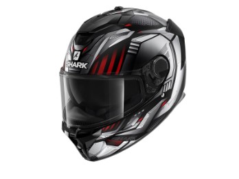Spartan GT Replikan Integralhelm (schwarzmatt/silber/rot)