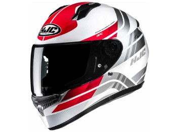 C10 Hiper Integralhelm (weiß / rot / silber)