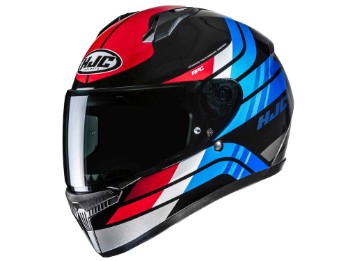 C10 Hiper Integralhelm (schwarz / rot / blau)