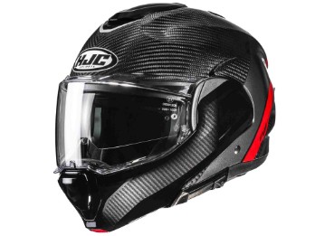 F100 Carbon Stan MC1 Klapphelm (schwarz / rot)