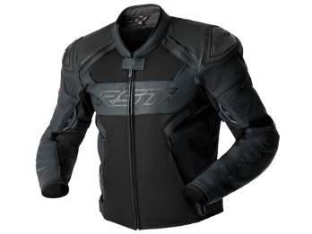S1 Mesh D3O Leder Motorradjacke (schwarz)
