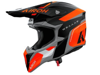 Wraaap Conquer Motocrosshelm (schwarz / grau / orange)