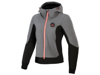 Stella Radium Tech Zip Motorrad Hoodie Damen (grau / schwarz)