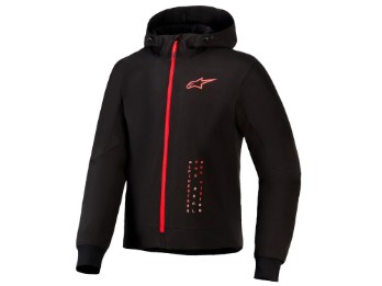 Radium Tech Zip Motorrad Hoodie (schwarz / rot)