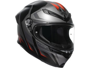 K6 S Karve Integralhelm (schwarz / grau / rot)