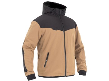 V3 XTM Softshell Ripstop Motorrad Hoodie (braun / schwarz)