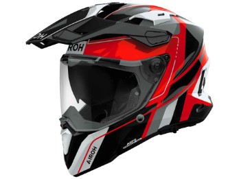 Commander 2 Skip Motorradhelm (schwarz / weiß / rot)