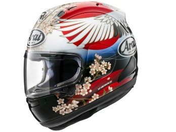 RX-7 Evo Tsubasa Replica Motorradhelm (Weiß/Schwarz/Blau/Rot)