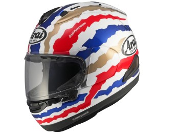 RX-7 Evo Doohan Jubilee Restyle Replica Motorradhelm (Weiß/Blau/Rot/Gold)