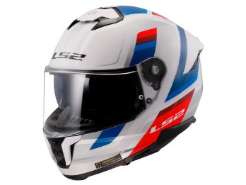 FF808 Stream ll Vintage Integralhelm (Weiß/Blau/Rot)