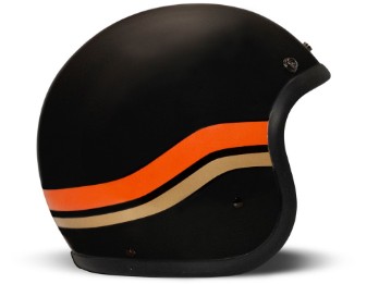 Retro Black Sunset Jethelm (schwarzmatt/orange)