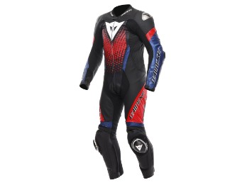 Laguna Seca 6 1tlg. Motorradlederkombi perforiert (Schwarz/Blau/Rot)