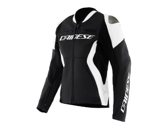 Racing 5 Motorradjacke Damen (Schwarz/Weiß)