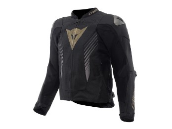 Super Speed 5 perforierte Motorradjacke (Schwarz/Gold)