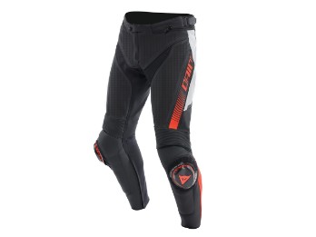 Super Speed perforierte Motorradhose (Schwarz/Weiß/Neonrot)