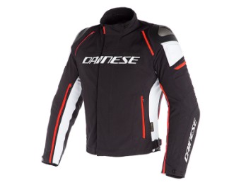 Racing 3 D-Dry Motorradjacke (Schwarz/Weiß/Neonrot)