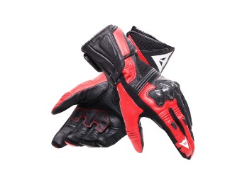 Reacto Carbon Lang Motorradhandschuhe (Schwarz/Rot)