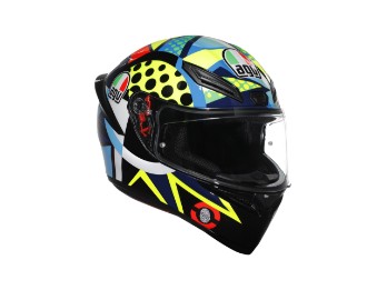 K1 S Rossi Winter Test 2020 Motorradhelm (Blau/Neongelb/Rot/Grün)