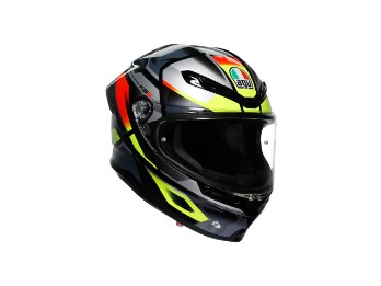 K6 S Erazer Motorradhelm (Schwarz/Rot/Gelb)