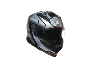 K7 Jaeger Motorradhelm (Schwarz/Silber)