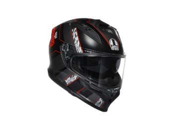 K7 Kyber Motorradhelm (Schwarz/Rot)