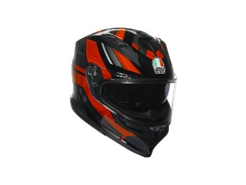 K7 Taurax Motorradhelm (Schwarz/Rot)
