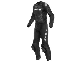 Mirage 2tlg. Motorradlederkombi Damen Langgröße (schwarz/weiß)