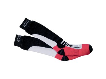 Racing Road Sommer Motorradsocken (Schwarz/Weiß/Rot)