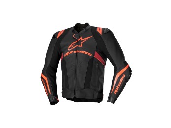 Missile V3 Ignition Motorradjacke (Schwarz/Fluorot/Dunkelrot)