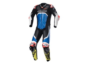 GP Tech V4 1tlg. Lederkombi Herren (schwarz/blau/neongelb)