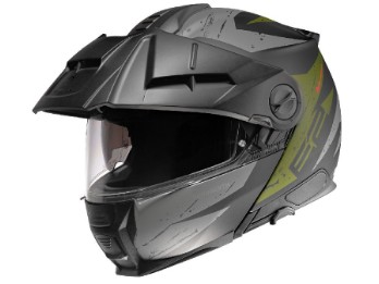 E2 ECE Explorer Green Endurohelm (Schwarzmatt/Grün)