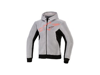 Chrome Superairflow Hoodie Motorradjacke (Schwarz/Grau/Rot)
