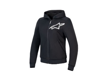 Stella Chrome V2 Sport Motorrad Kapuzenpullover (Schwarz/Weiß)