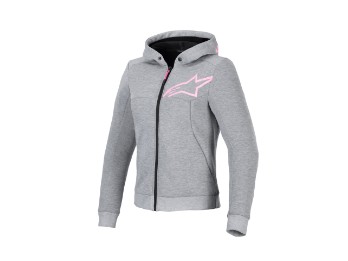 Stella Chrome V2 Sport Motorrad Kapuzenpullover Damen (Grau/Pink)