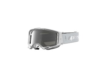 Vision 8 Amber Motorradbrille (Weiß/Silber/Verspiegelt)