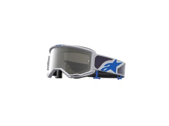 Vision 5 Drag Motorradbrille (Fliederblau/Silber verspiegelt)