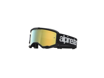 Vision 5 Hone Motorradbrille (Schwarz/Weiß/Gold verspiegelt)