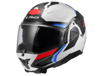 FF910 Advant II Triple Motorradhelm (Weiß/Blau/Rot)