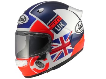 Quantic Nation UK Motorradhelm (Weiß/Blau/Rot)