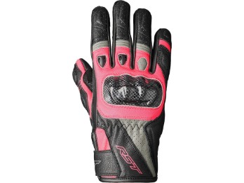 Stunt 3 Motorradhandschuhe Damen (Schwarz/Rosa)