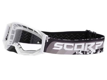 Goggle E24 Motorradbrille (weiß/schwarz)