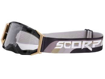 Goggle E24 Motorradbrille (schwarz/gold)