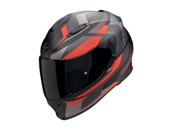 EXO-491 Abilis Motorradhelm (Schwarzmatt/Silber/Rot)